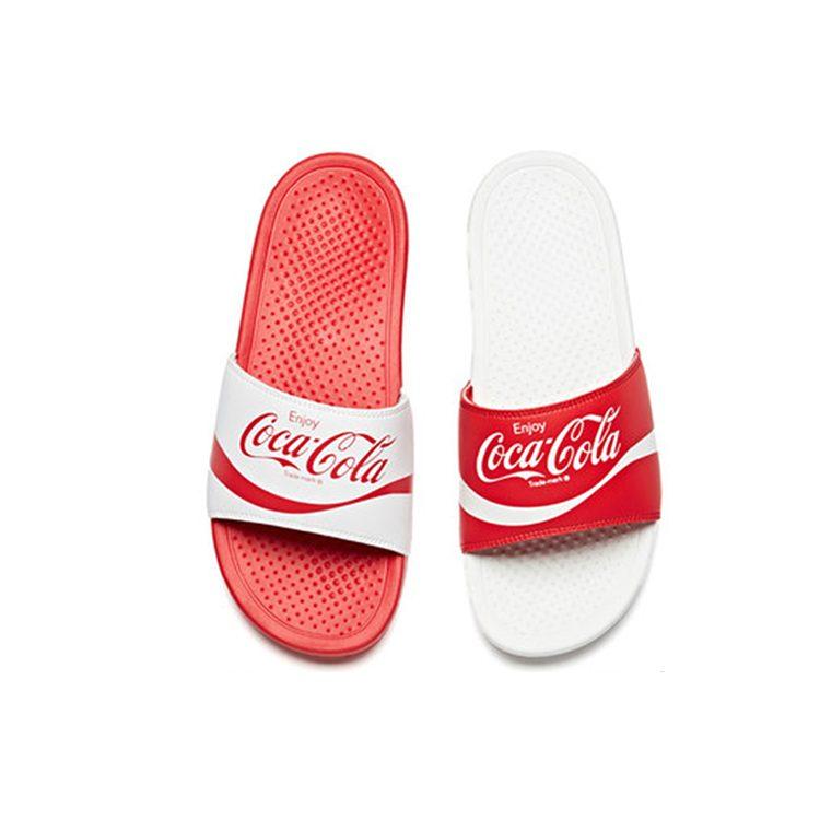 Papuci tip șlapi Coca Cola x Anta Bărbați Asortați diferit, Stângul Alb Dreptul Roșu 91926983-1