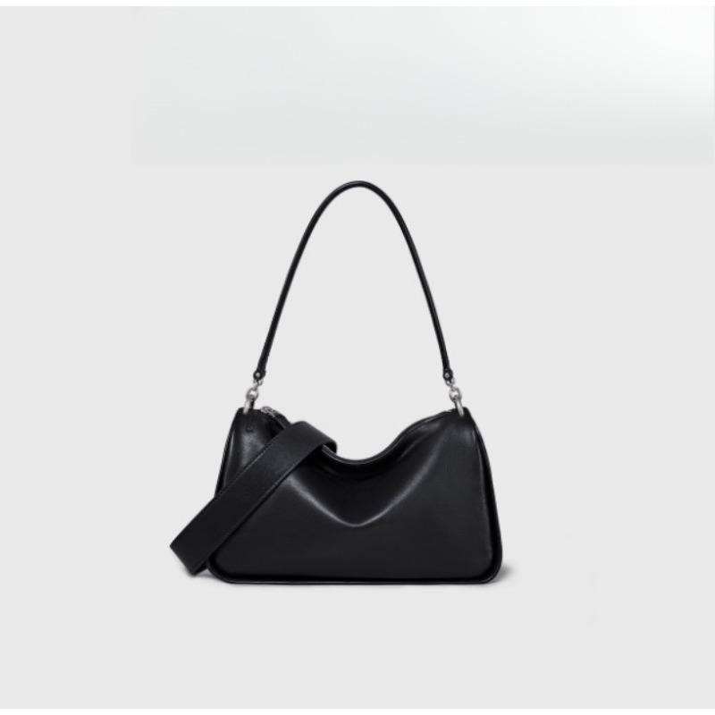 

Женская сумка через плечо на одно плечо Бостон из кожи чёрный