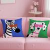 Classic Theme Cartoon Animal Cushion Cover Soft & Easy-Wash Pillow Case – Versatile for Couch, Bed, Travel and Office