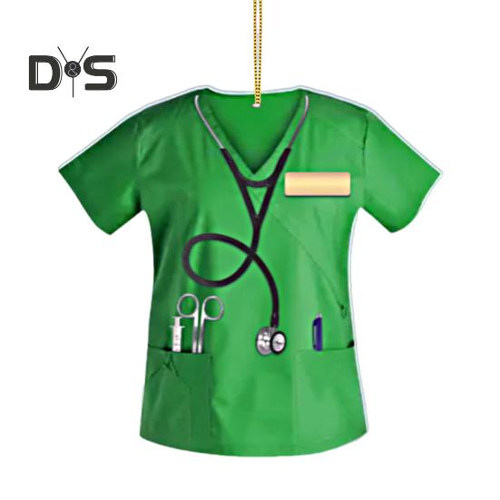 Nurse Uniform Shape Decoration Flat Acrylic Hanging Ornament Keyring Pendant Gift for Nurses Doctors Car Bag Decoration