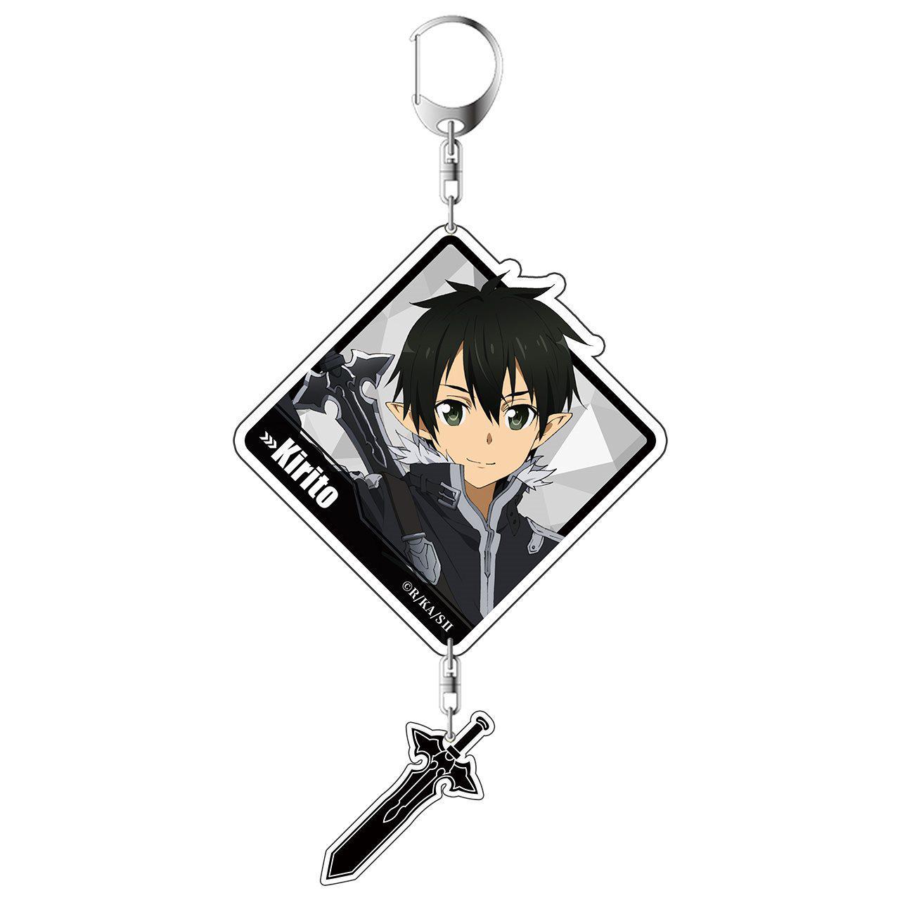 Доступный: Оригинальный акриловый брелок Sword Art Online с Кирито и Асуной. Height approx. 7cm
