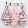 Wide Striped Coral Fleece Shower Cap, Girls Long Hair Quick-drying, Water-absorbing Dry Hair Towel, Soft Head Towel, Head Towel