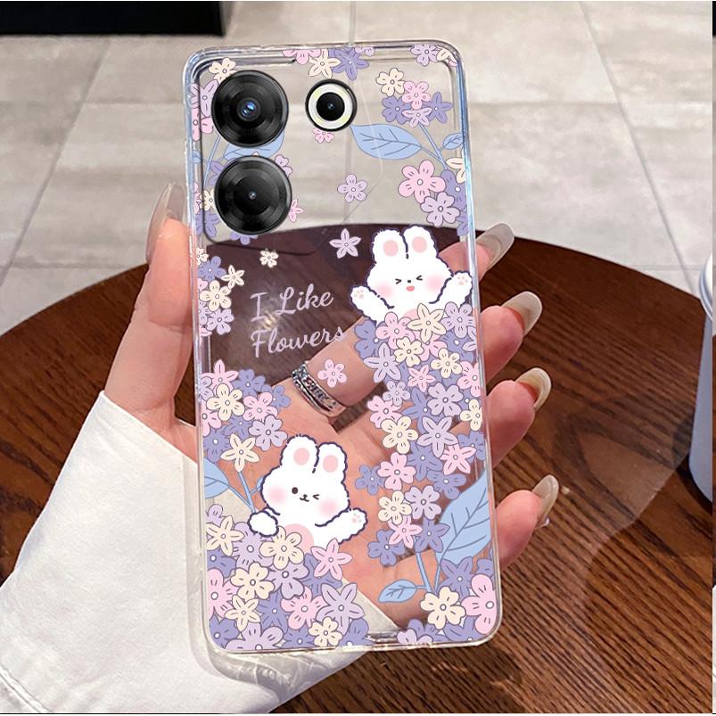 For Tecno Camon 20 Pro 5G CK8n Phone Case Techno Camon 20 Pro 5G Cover Silicone Luxury Cute Love Rabbit Funny Clear Soft Casing