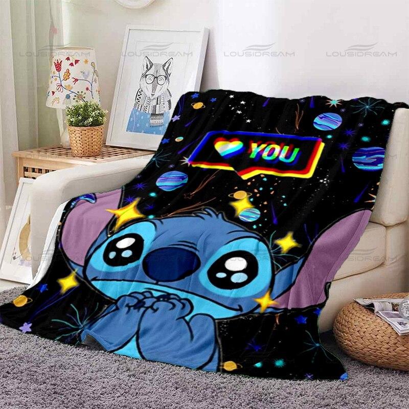 Fashion Animated Couple Blankets Cute Cartoon Pet Pattern Thin Blankets Flannel Portable Home Travel Office Blankets