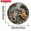 2d flat 20*20cm Tiger Sculpture Art, Wall Decor, Outdoor and Indoor Wooden Sign, Animal Theme, Home and Garden Decoration