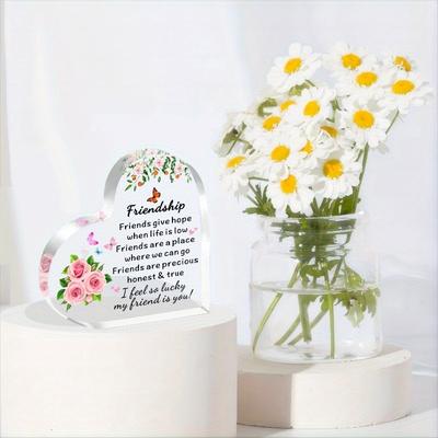 Inspirational Friendship Heart - Acrylic Gift for Bestie & Long-Distance Friends