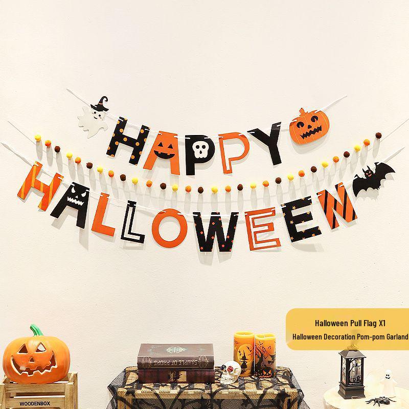Halloween Hanging Decor: Flags, Flowers, and Ornaments for a Spooky Atmosphere