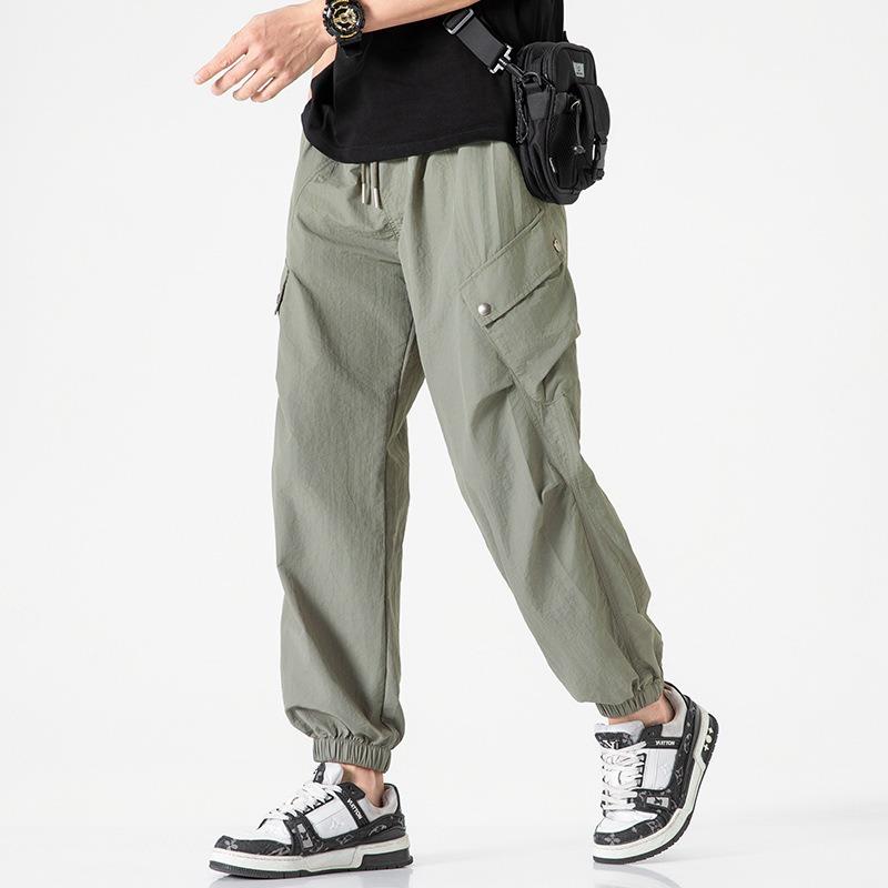 Simple Overalls Summer New Casual Loose Men's Nine-point Pants Retro Trendy Brand Men's High-end Men's Clothing