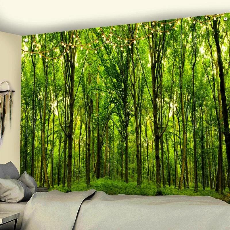 

Гобелен с природным пейзажем и лесным принтом, гобелен для офиса, гостиной, украшение для дома, стены, гобелен 230x180cm