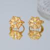 Luxury Diamond Snowflake Earrings Natural Zircon Sunflower Studs Small Cute Ear Jewelry for Women Girls