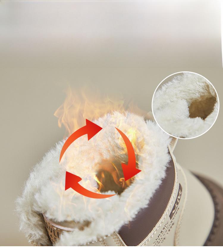 Ghete de iarnă înalte pentru femei, coreene, cu talpă groasă și căptușeală din pluș, 2024 (Model K2509)