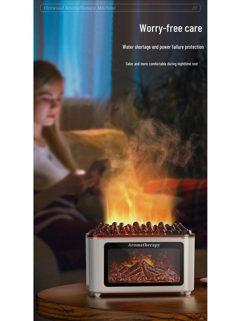 Colorful Flame Aroma Diffuser & Humidifier with Night Light - Perfect for Home, Office, or Bedroom