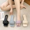 Fashion Fashion Breathable Woman Shoes 2025 Summer New Square Toe Flat Shoe Simple Versatile Women's Slippers Anti Slip Women Home Shoes