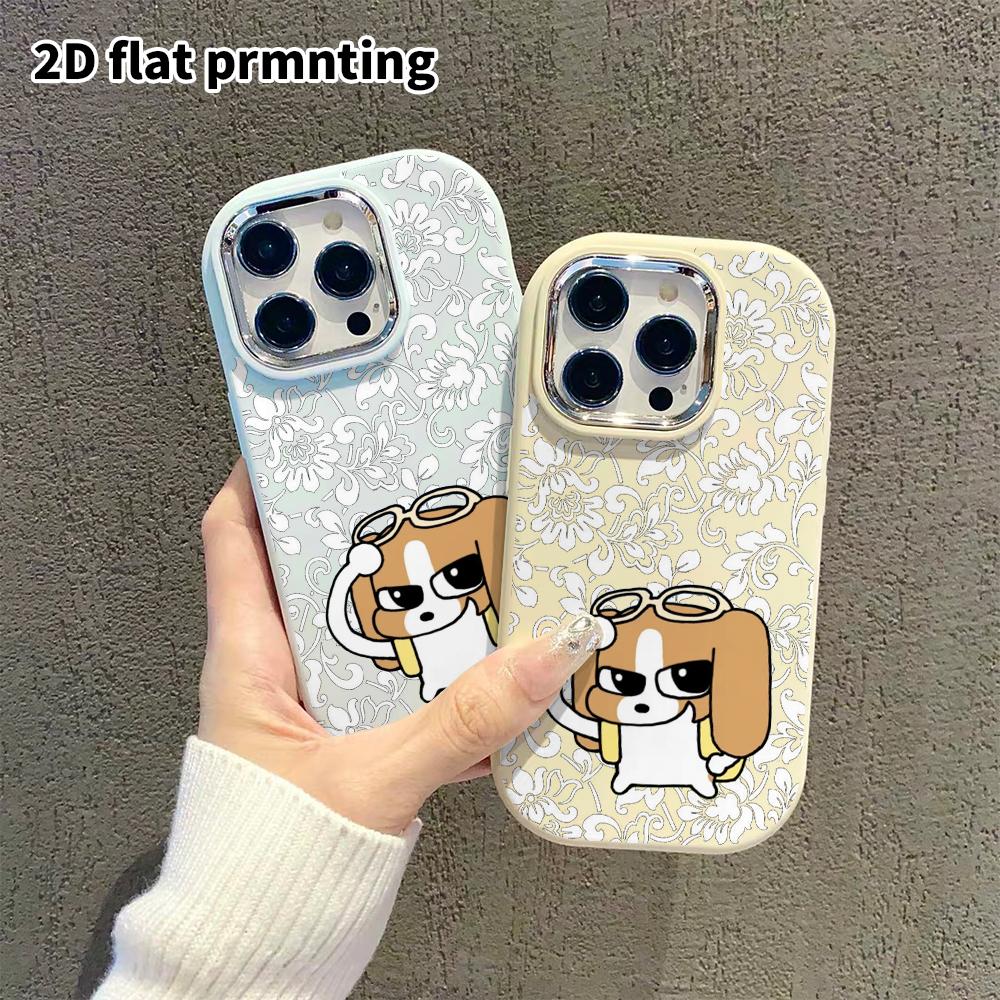 Phone Case: 2D Flat Design Suitable for iPhone 18 17 16 15 14 13 Pro Protective Case, Couple Style, Little Dog Wearing Glasses, Christmas and Hallowee