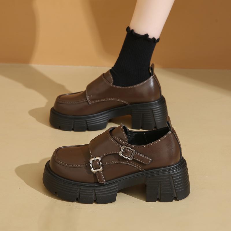 

Premium leather surface black jk small leather shoes women s 2025 spring new small size 34 thick sole heightening British loafers 40