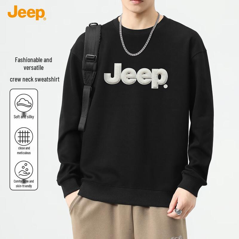 JEEP Men's Casual Crew Neck Pullover Sweatshirt