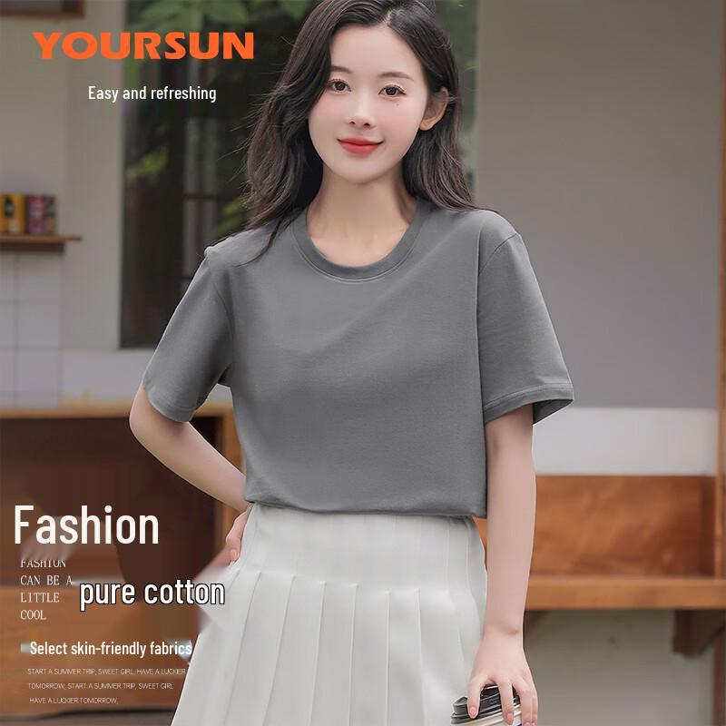 

Yiershuang Women s 100% Cotton Round Neck Short Sleeve T-Shirt 2XL