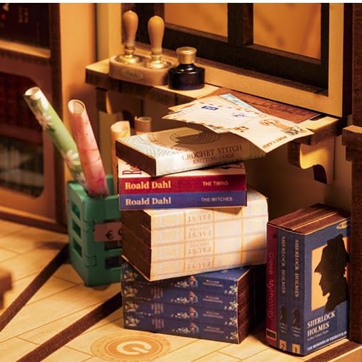 Tsukurundesu® 3D Wooden Puzzle with Japanese Instructions, Book Nook Series (Backstreet Used Bookstore)