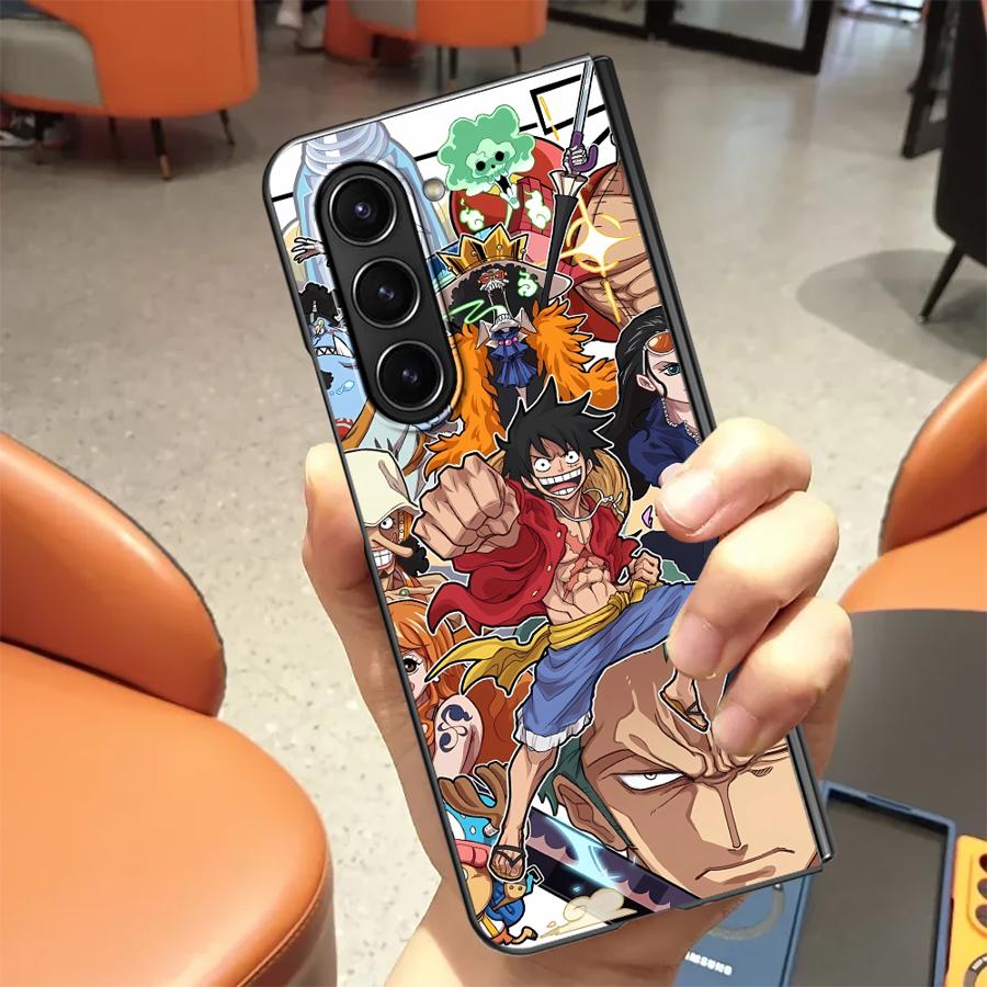 Anime One Piece Luffy Pouzdro pro Samsung Galaxy ZFold6 ZFold4 ZFold7 Z Fold 7 6 5 4 3 ZFold5 ZFold3 Zadní kryt telefonu