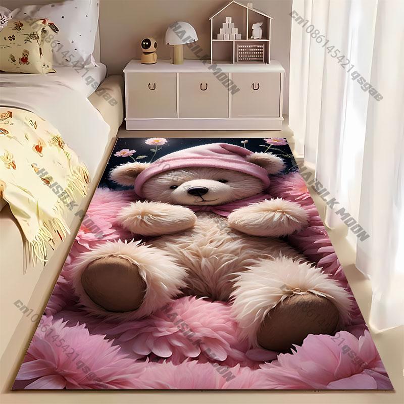 Cozy adorable teddy bear warmth carpet Yoga living room room decor children's crawling mat doormat area rug games mat