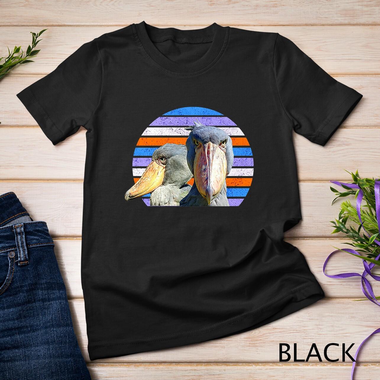 Shoebill Stork Vintage Sunset Large Bird Lovers Premium Unisex T-Shirt Mens Womens Tees Top 4XL