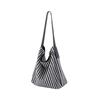 Large Capacity Tote Bag Women's New Versatile Canvas Striped Commuter Shoulder Bag Women's Casual Armpit Bag