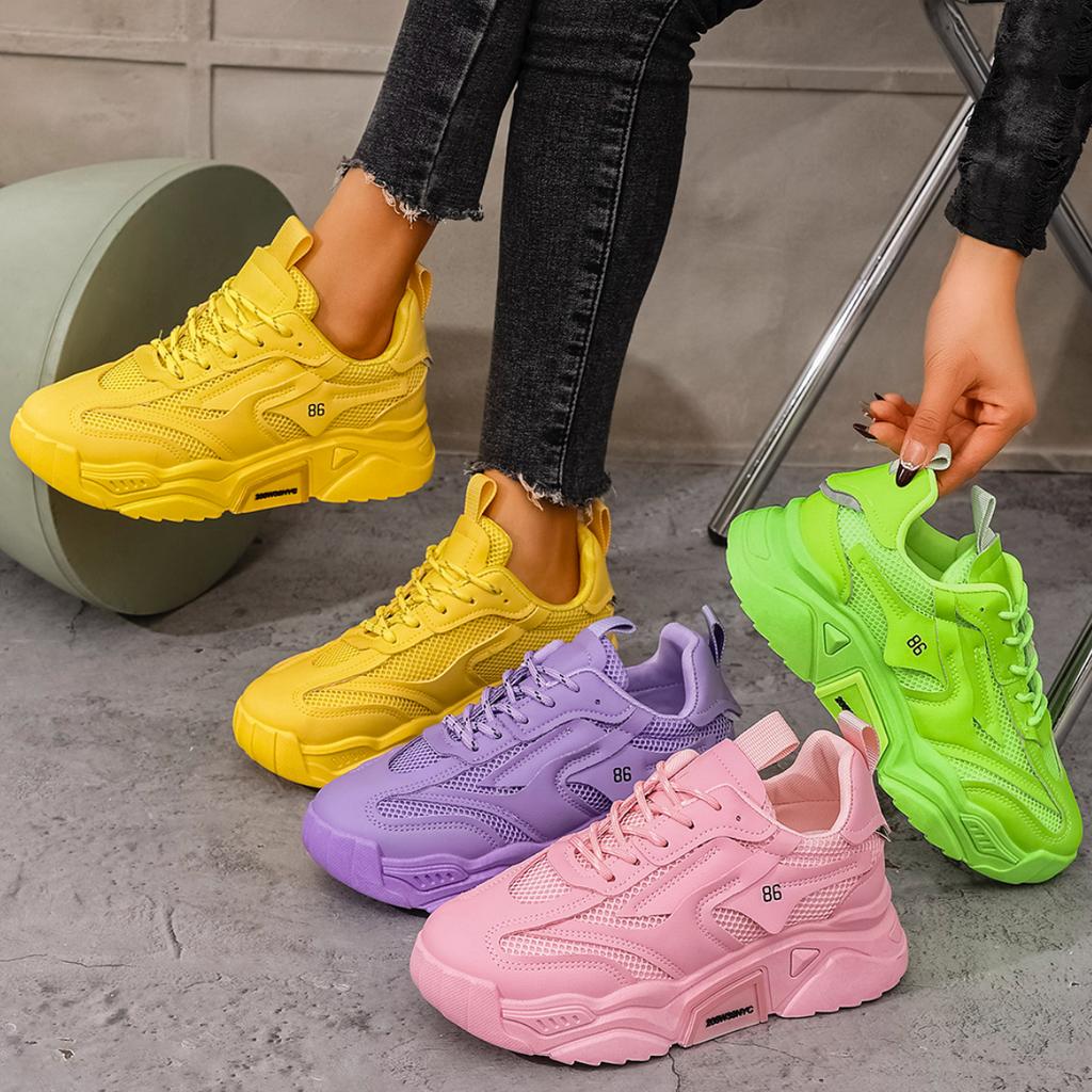 Fashion Women Trend Lace Up Casual Sneakers 2024 New Women Fashion Platform Designer Shoes Outdoor Comfortable Sneakers Zapatos De Mujer