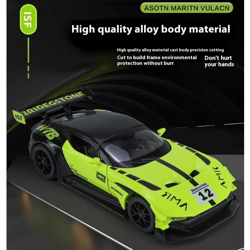 1/32 Scale Simulation Martin Vulcan Alloy Car Model, Children's Sound and Light Toys, Desktop Collection Ornaments for Boys Gifts