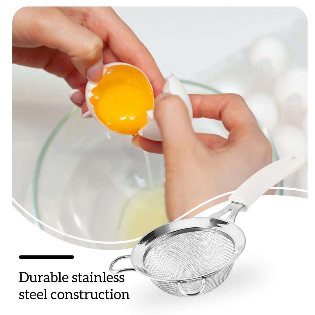 Stainless Steel Flour Sieve Grains Fine Mesh Anti-slip Strainer Restaurant Portable Fried Food Filter Sifter Home Supplies