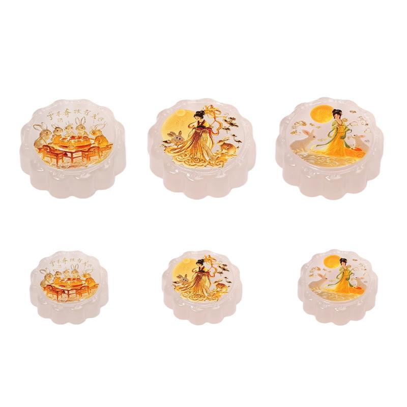 Mid-Autumn Festival Micro-landscape Simulation Creative Mooncakes, Chang 'e Rabbit Home Car Resin Craft Decorative Ornaments