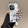 KEYSION Cute Ear Cartoon Case for OPPO A3 A3X 5G A5i with Lanyard Soft Silicone+PC Shockproof Phone Cover for OPPO A40 A40m