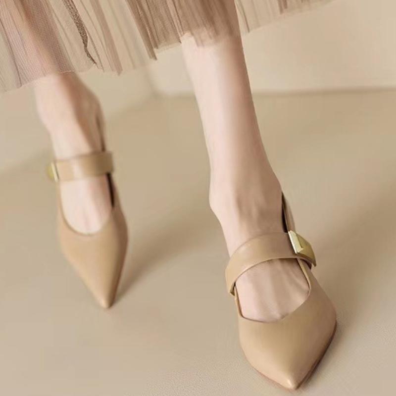 Spring Autumn New Retro Shoes Elegant Pointed Women Pumps Fashion Shallow Mouth Shoes Slim Ladies High Heels Zapatos Mujer