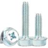 Galvanized Self-Locking Flange Screws, Triangular Toothed, Non-Slip, Cross Hexagon