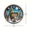 Round Metal Christmas Tree Sign, Farmhouse Holiday Wall Decor for Home Party Rustic Tin Art