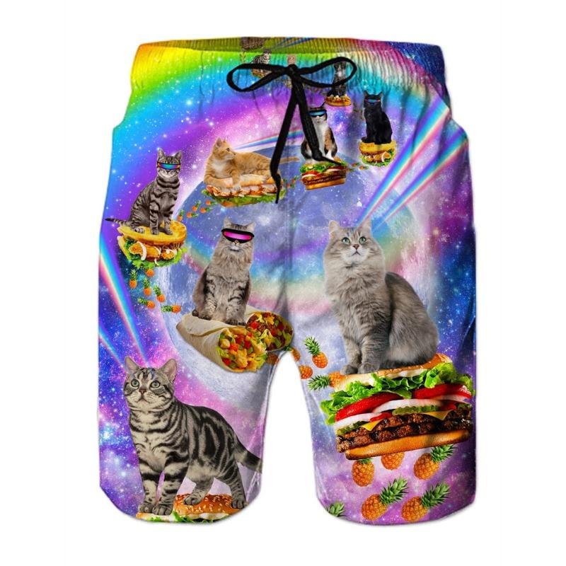 Summer Men's Lightweight Breathable 3D Printed Beach Shorts Summer Casual Swimwear for Outdoor Activities