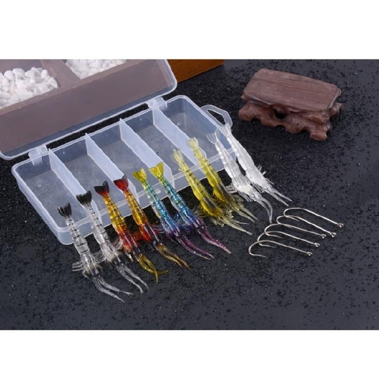 10pcs Simulation Shrimp Fishing Lures Shrimp Lures Rig Fishing Jigs with Hook for Trout Silicone Artificial Baits