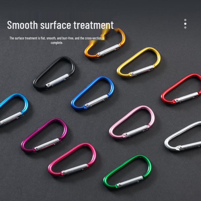 D-Shaped Aviation Aluminum Carabiner for Outdoor Climbing and Water Bottles