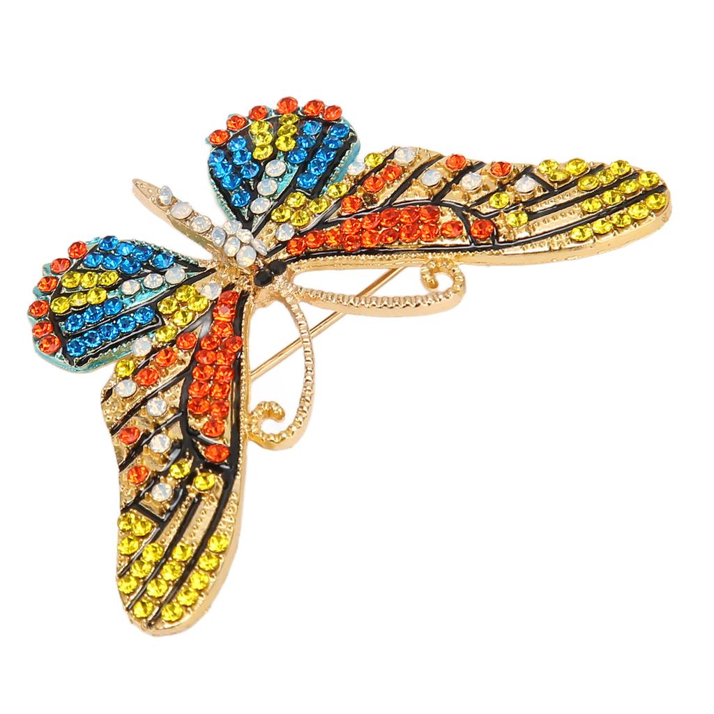 Rhinestone Brooch Colorful Fade Resistant Beautiful Elegant Women Lapel Pin for Hat Scarf Sweater Bag
