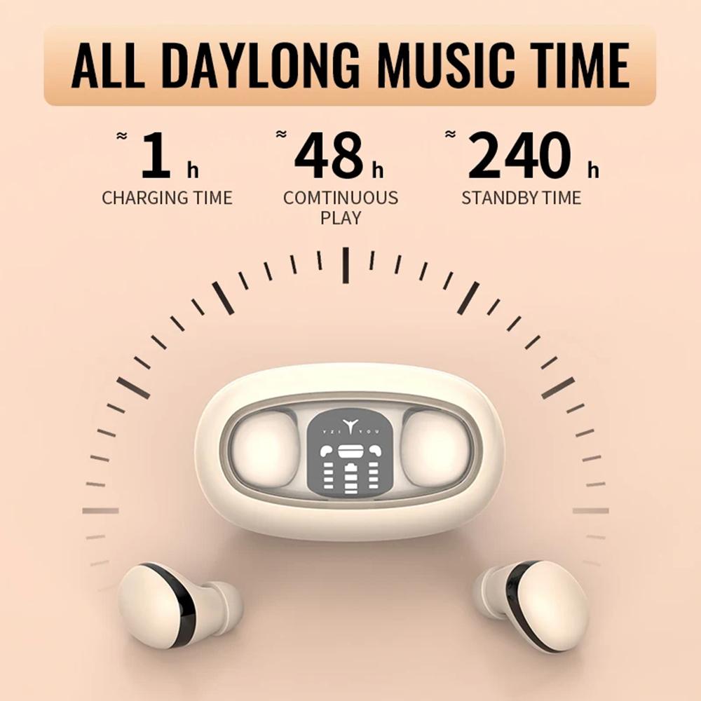 Mini Invisible Headphones TWS Bluetooth 5.3 Earphones Wireless Heasets HIFI Stereo Noise Reduction Earbuds For iPhone Xiaomi