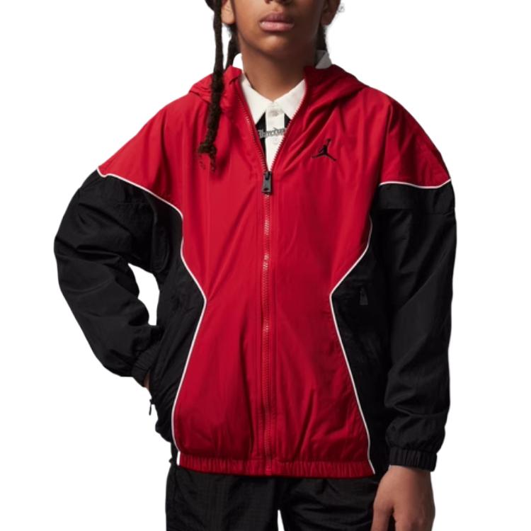 

Jordan Куртка Удобная Повседневная Цветной блок Универсальная Детская Куртка Красный Черный IB8384-687 S