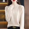 Damen Halbrollkragenpullover, Qinghe Kaschmir, 30% Kaschmir 70% Wolle, Winter Strickpullover Herbstpullover Kaschmirpullover