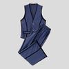 INCERUN 2PCS Men Sleeveless Stitching Waistcoat and Long Pants Outfits Sets