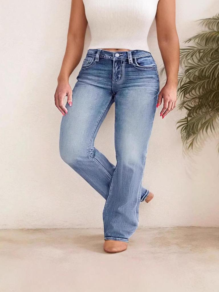 Retro Fashion Women's Plus Size Flare Jeans