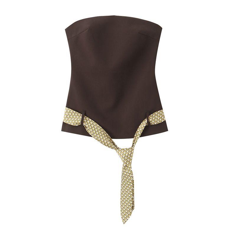 Za Autumn New Arrivals Women's Clothing Zr European and American Style Fashionable Straight Tie Belt Tube Top 4661130