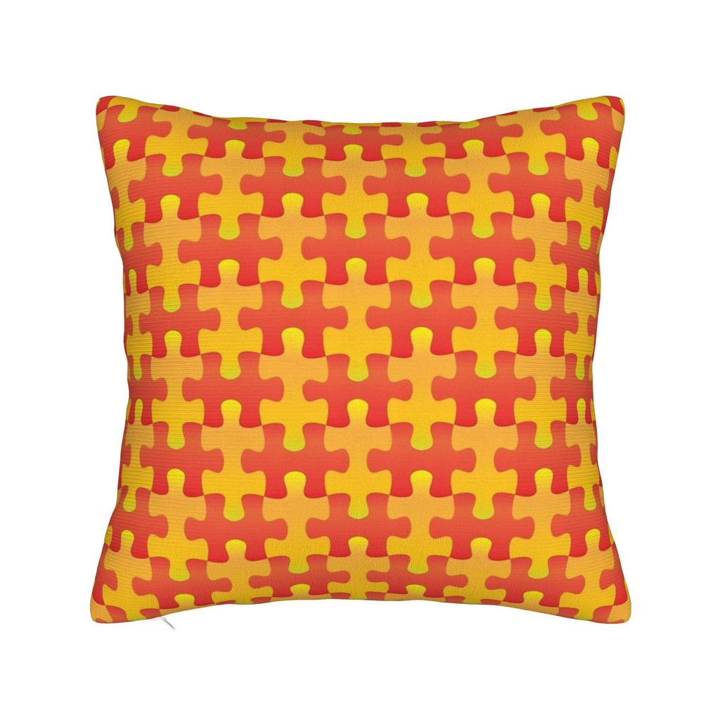 Rainbow Autism Awareness Puzzle Seamless Pattern Pillow Cover  Design Cushion Cover Funny Pillow Case For Office Car Home Decor