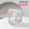200Ml Butterfly Crystal Glasscup Ins Transparent Beer Juice Milk Glass New Home Exquisite Irregular Whiskey Decorative Glass