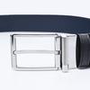 Dunhill 3cm Wide Reversible Grained Leather Belt with Round Roller Black and Stringer System UK Men's Buckle, Navy, Compatible, DU24F4T22PO001,