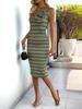 Romantic 3D Floral One-Shoulder Striped Bodycon Dress for Women