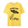 My Ride Alien Flying Saucer UFO Abduction Design Cotton Fabric Luxury Designer T-Shirts For Men Hip Hop T-Shirt Print