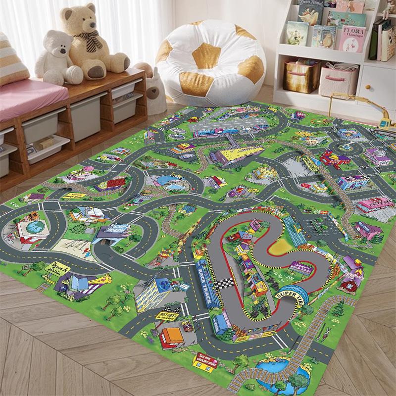 Tappetino da gioco per bambini Autostrada Città Simulazione Traffico Area Gioco Tappeto per Casa Soggiorno Camera da Letto Divano Bambini Tappetino Antiscivolo